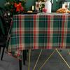 Winter Christmas Tablecloth Red and Green Plaid Yarn-dyed Polycotton Tablecloth Christmas Party Table Ready Stock