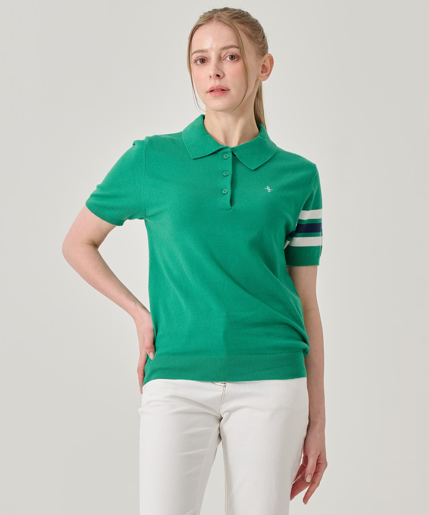 Built Moa Women S Color-Blocked Sleeve Pullover Summer Knit Green/95