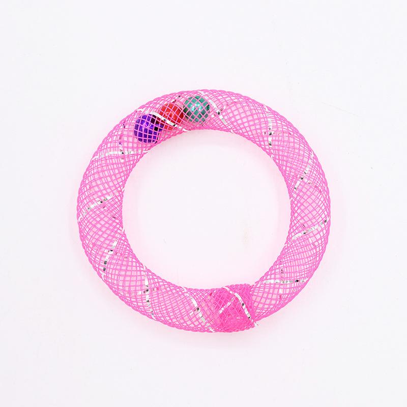 Cat Self-Playing Toy. Donut-Shaped Cat Soft Tube with Bell Sound, Bouncing Spring Cat Toy, Without Battery