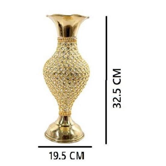 Metal Flower Vase (14 Inches, Gold)