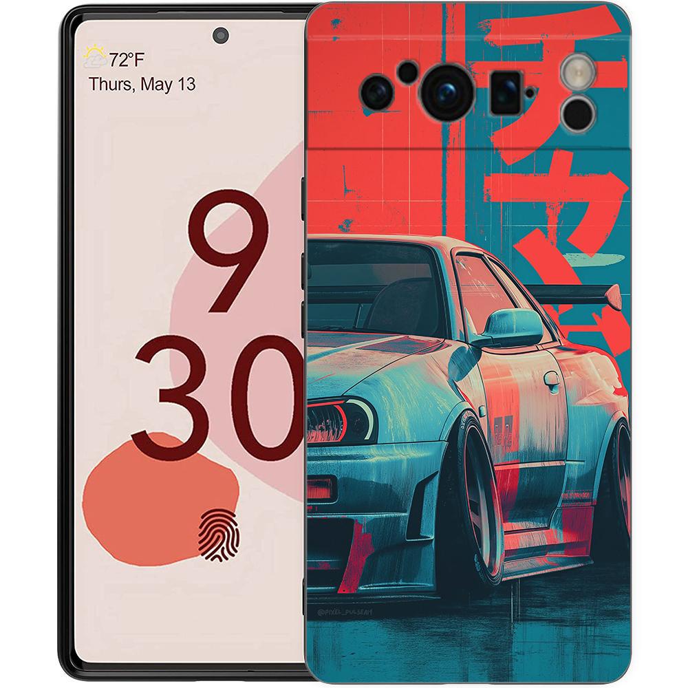 Cool Male Men Light Cars Luxury Phone Case For Google Pixel 11 10 9 8 11 10A 9A 8A 7 7A 6 Pro XL 6A 5G Black Soft TPU Cover