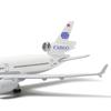 1/300 Scale 20cm World Cargo MD-11 Airplane Model Diecast Metal Airplane Model Toy Kit with Stand for Display Collection or Gift