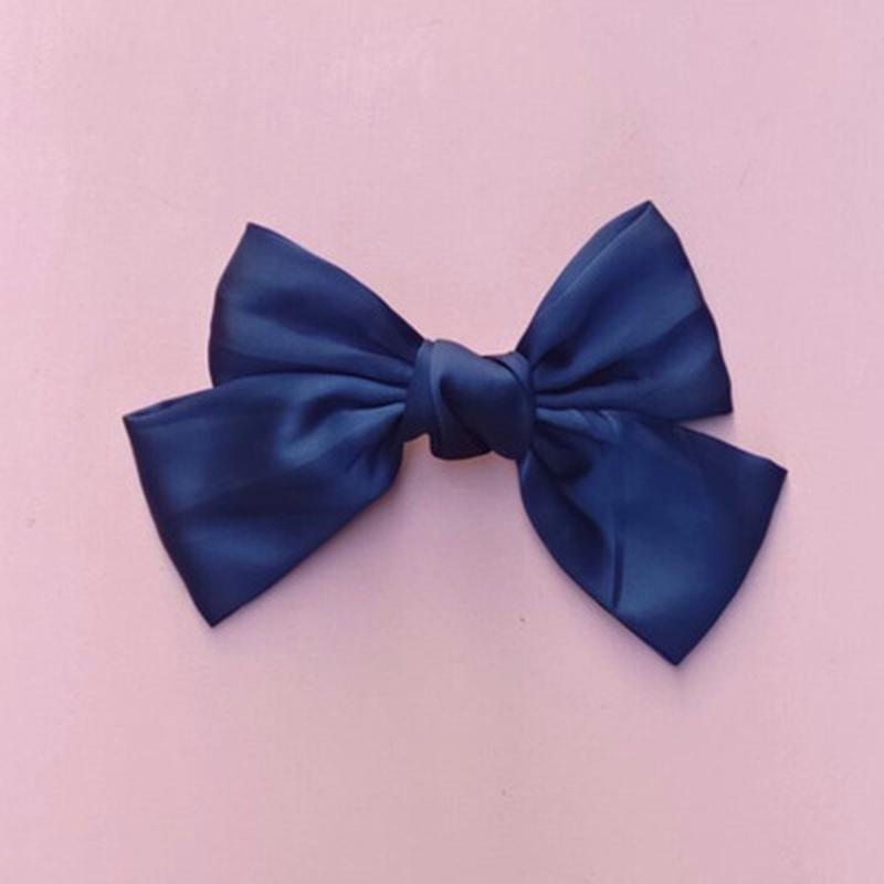 Scione Fashion Ribbon Hairgrips Big Large Bow Hairpin Women Girls Satin Barrette Hair Accessories