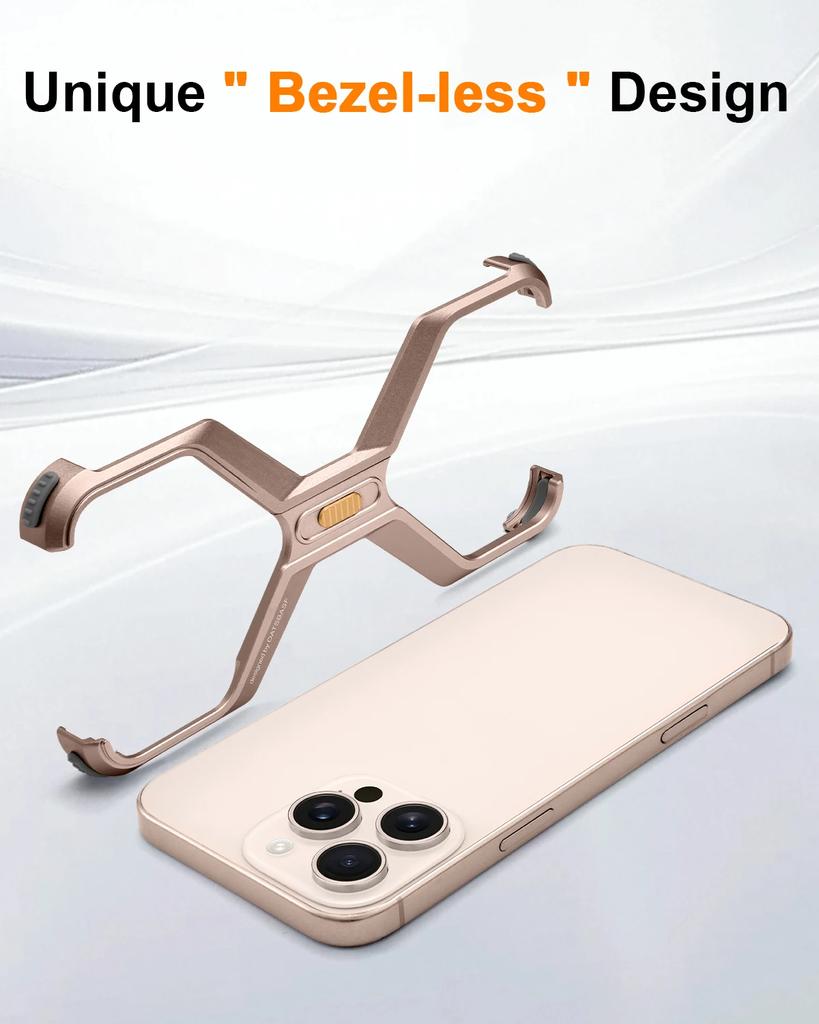 Oatsbasf Bezrámový kovový X-tvarovaný kryt na telefon pro iPhone 16 Pro/Pro Max Hliníková slitina Minimalistický nárazuvzdorný ochranný kryt