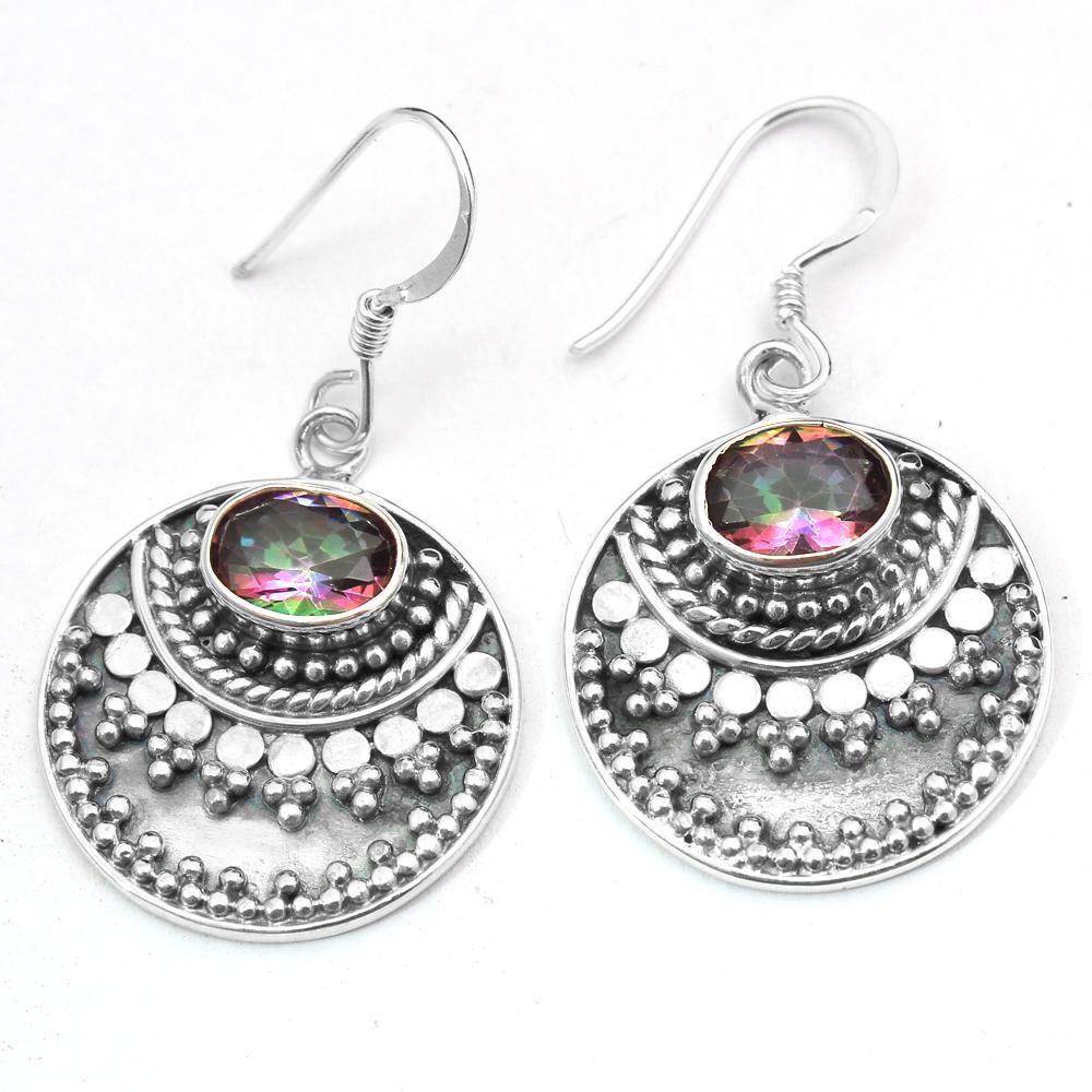 Mystic Topaz Silver Handmade Earring 925 Sterling Silver Jewelry, Gemstone Earring, Women Jewelry, Gift For Her