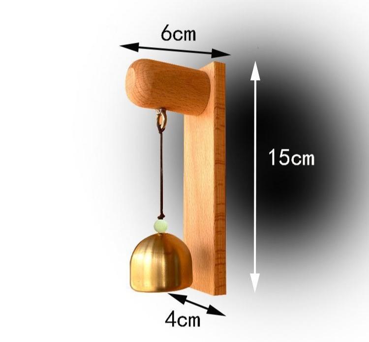 Shop Entry Reminder Hanging Door Bell Dopamine Style Solid Wood Pure Copper Metal Opening Gift Door Handle Decoration