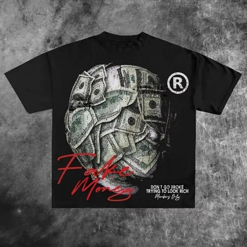 

Don t Go Broke Trying To Look Rich Graphic Print Casual Cotton T-Shirt Men Y2K Vintage Oversize Tshirt Streetwear Women Top tee 4XL
