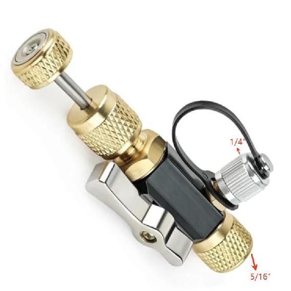 1/4 Inch Valve Core Removal Tool Dual Valve With Sight Glass For HVAC Tools Vacuum-Rated Valve Core Removal Tool Disassembly
