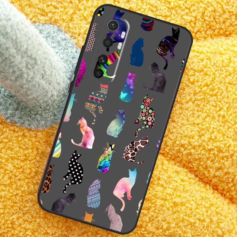 Cute Cartoon Cats Collage Case For Xiaomi 15 14 Ultra 13T 14T 15T 17 Pro Max Cover For POCO X7 F8 Pro X3 X5 X6 F5 F6 F7