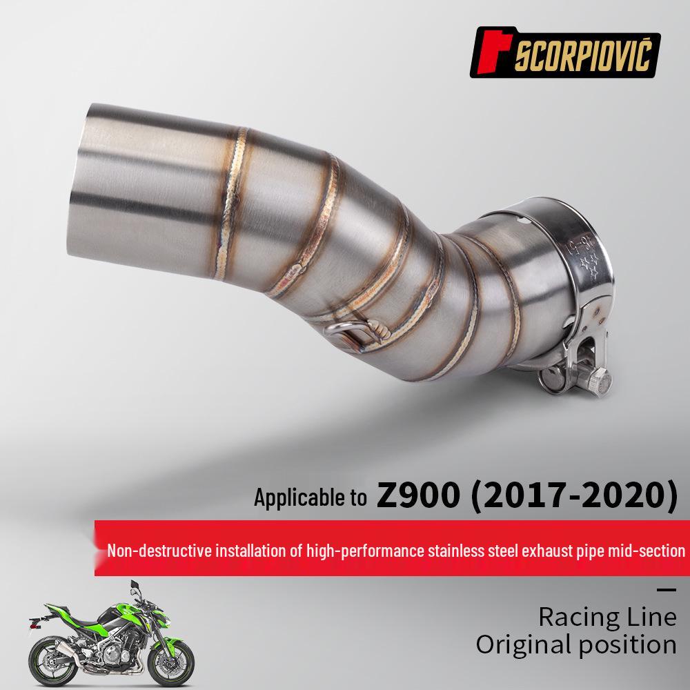 Z900 Motorcycle Exhaust Mid-Pipe & Tailpipe Muffler (Stainless Steel, 2017-2020)