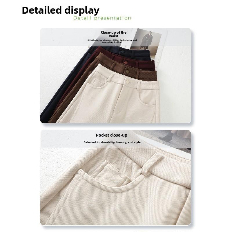 Brown straight wide-leg pants for women, 2026 new spring and autumn style, drapey suit pants, casual pants with a relaxed and casual feel