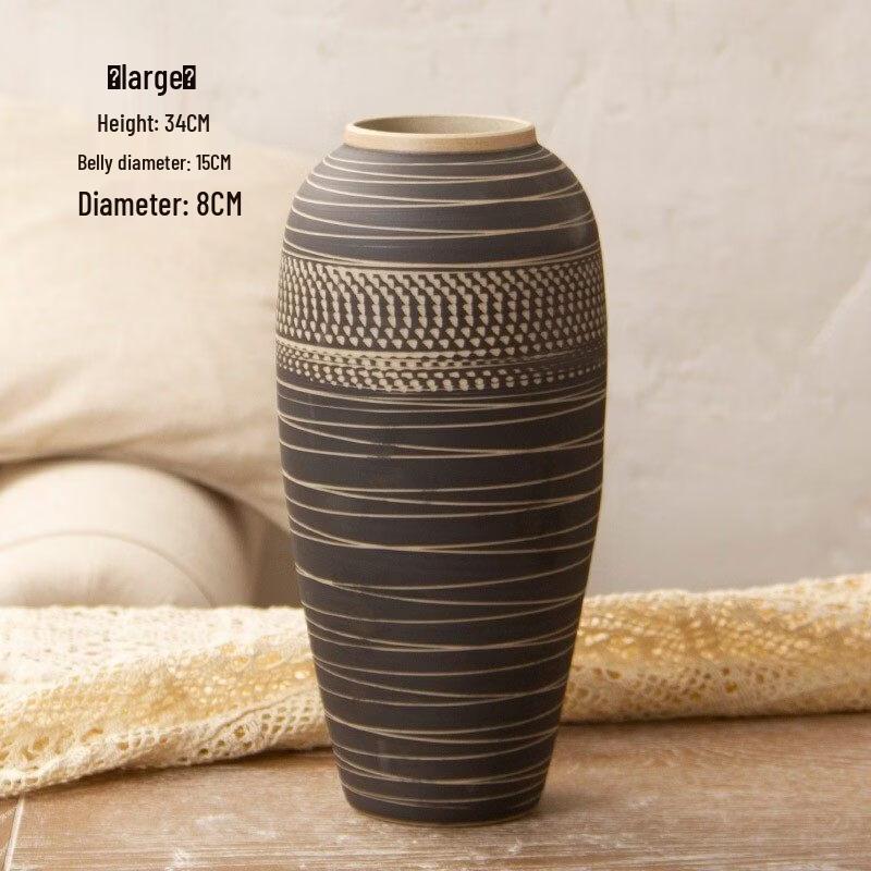 Handmade Carved Ceramic Flower Vase