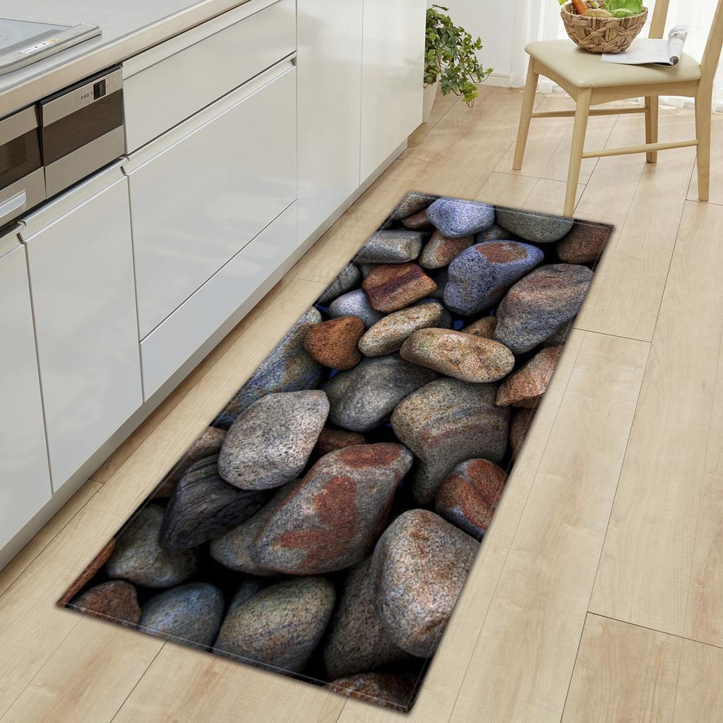 Colored Stone Bathroom Absorbent Non-Slip Floor Mat Kitchen Strip Bedroom Door Mat Living Room Carpet