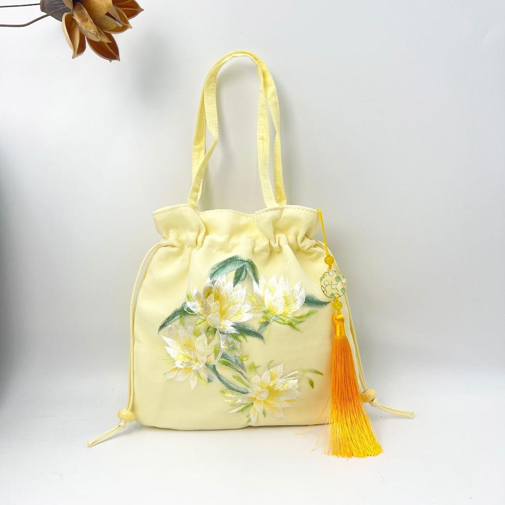 Organza Chinese Style Drawstring Bucket Bag Elegant Small Purse Bag  Wedding