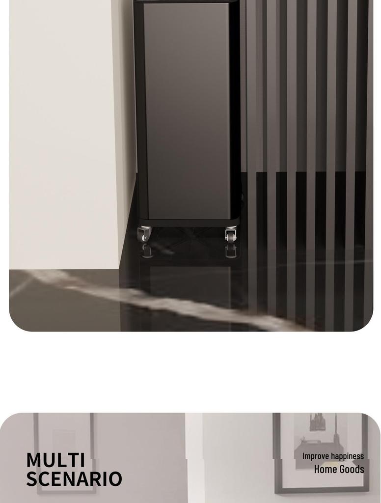 Einfacher Moderner Edelstahl-Mülleimer mit Rädern – Vertikaler Klappdeckel, Quadratisches Design für Küche & Wohnzimmer