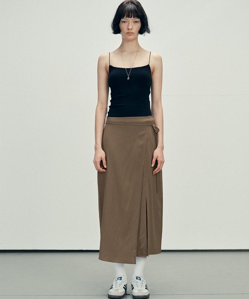 Marop 3115 Crinkle Wrap Skirt (Dark Beige)