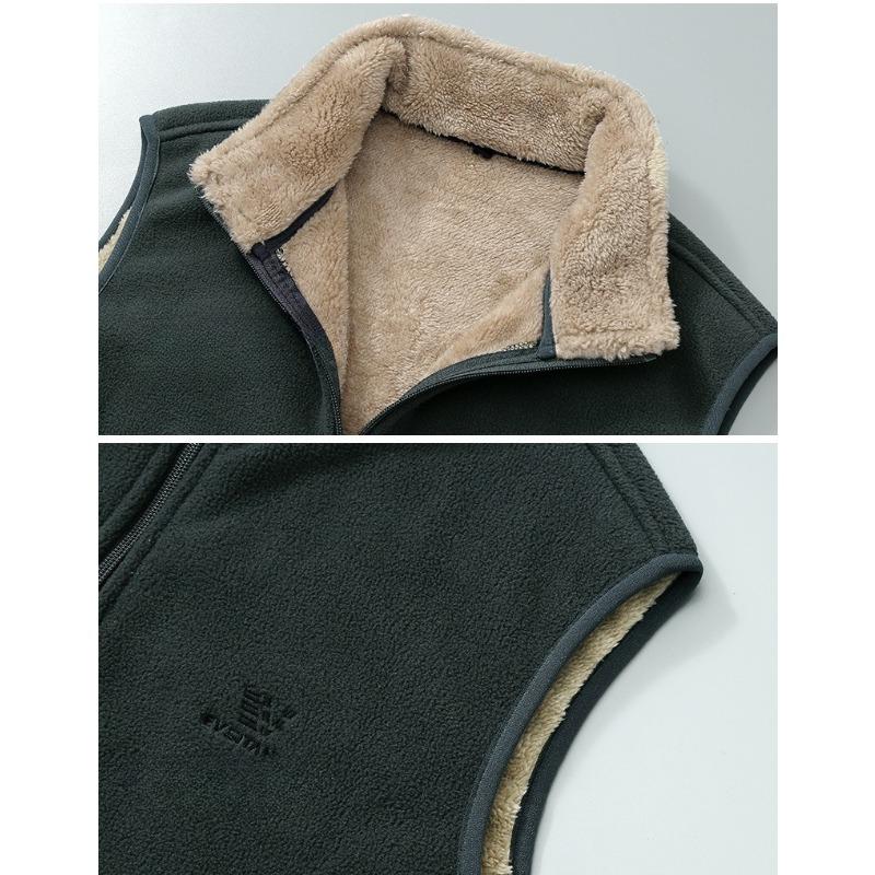 Men's Plus Velvet Vest, Autumn and Winter Warmth, Thickened Jacket, Jacket, Men's Fleece, Middle-aged Dad Wear