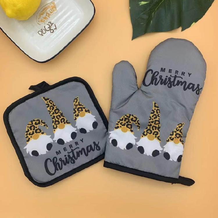 Christmas Lovely Oven Mitts and Pot Holders Soft for Baking Cooking Kitchen Gift