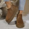 Fashion 2025 Winter Women Short Plush Warm Snow Boots Casual Shoes New Suede Fur Chelsea Ankle Boots Flats Platform Ladies Shoes Botas