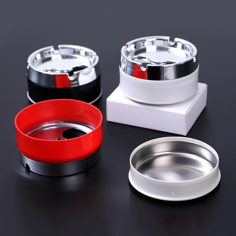 Stainless Steel Ashtray with Lid, Suitable for Creative, Personalized, Windproof, Thickened and Fashionable Homes and Hotels
