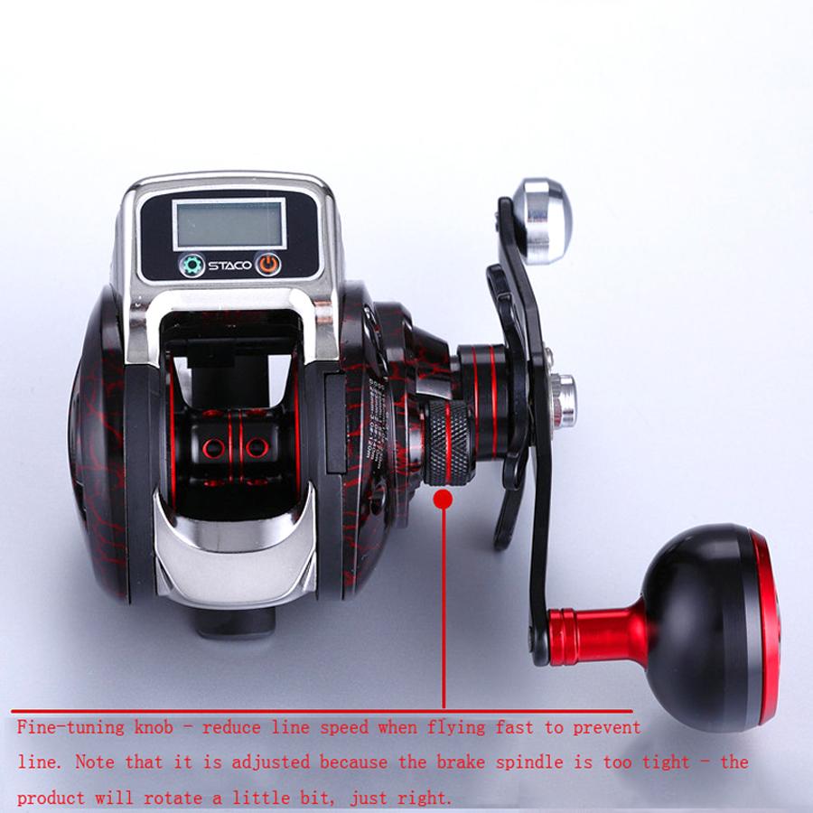 New 13+1 Bearing Left/Right Fishing reel with Digital Display Fishing Line Counter Saltwater Carp Reel 6.3:1 Casting Scroll Tool
