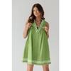 QICED Fashion Summer Spring Solid Color Print Sleeveless V-Neck Casual Dresses