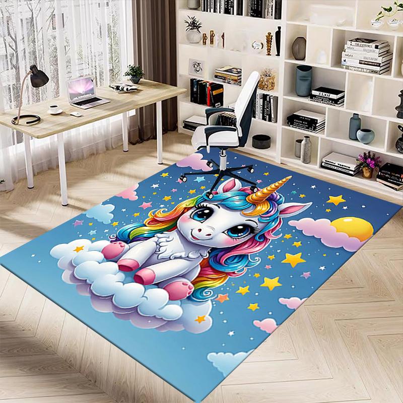 1PC Unicorn Cloud Non-Slip Floor carpet, suitable for Office, bedroomand playrooms. It can also be used as a sofa footrest cover-T93