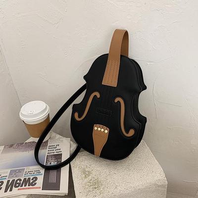 Kadın Müzik Tote Çanta Gitar/Keman/Piyano Omuz Çantası Yaratıcı PU Deri Çanta Fermuar Kapatma Crossbody Tote Kızlar Kadınlar için Keman Çanta Sırt Çantası