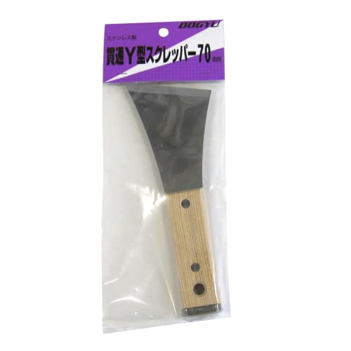 Dogyu Sangyo Stainless Steel Penetrating Y-Type Scraper, 70mm