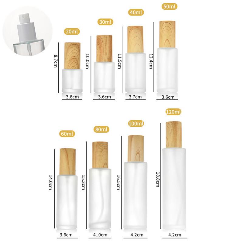 OIMG Wood Grain Cap Cosmetic Travel Bottle Set