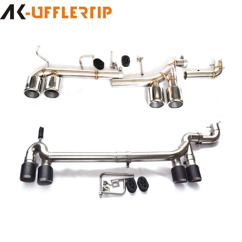 Honda Civic 10th Gen 1.0T Dual Outlet Exhaust Pipe with Carbon Fiber & Stainless Steel Tailpipe