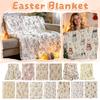 130*150cm Easter Flannel Bunny And Flower Digital Print Blanket, Bed Blanket, Small Dispenser