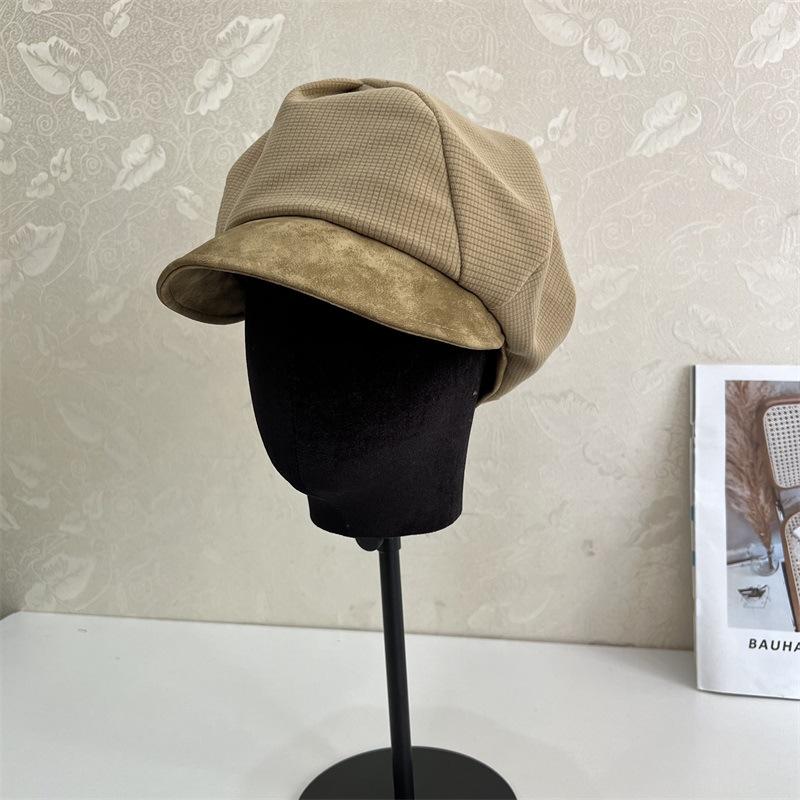 Cloud beret women's autumn and winter British retro star anise hat can be worn before and after the face small leather cap
