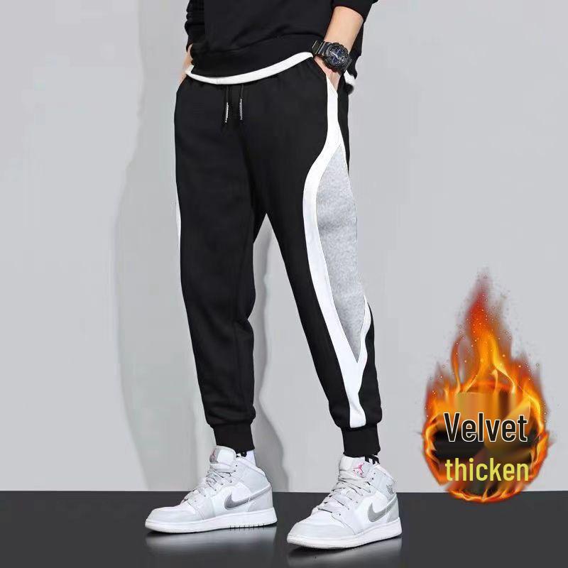 Men's Plus Size Korean Style Velvet Sweatpants - Autumn/Winter Harem Joggers