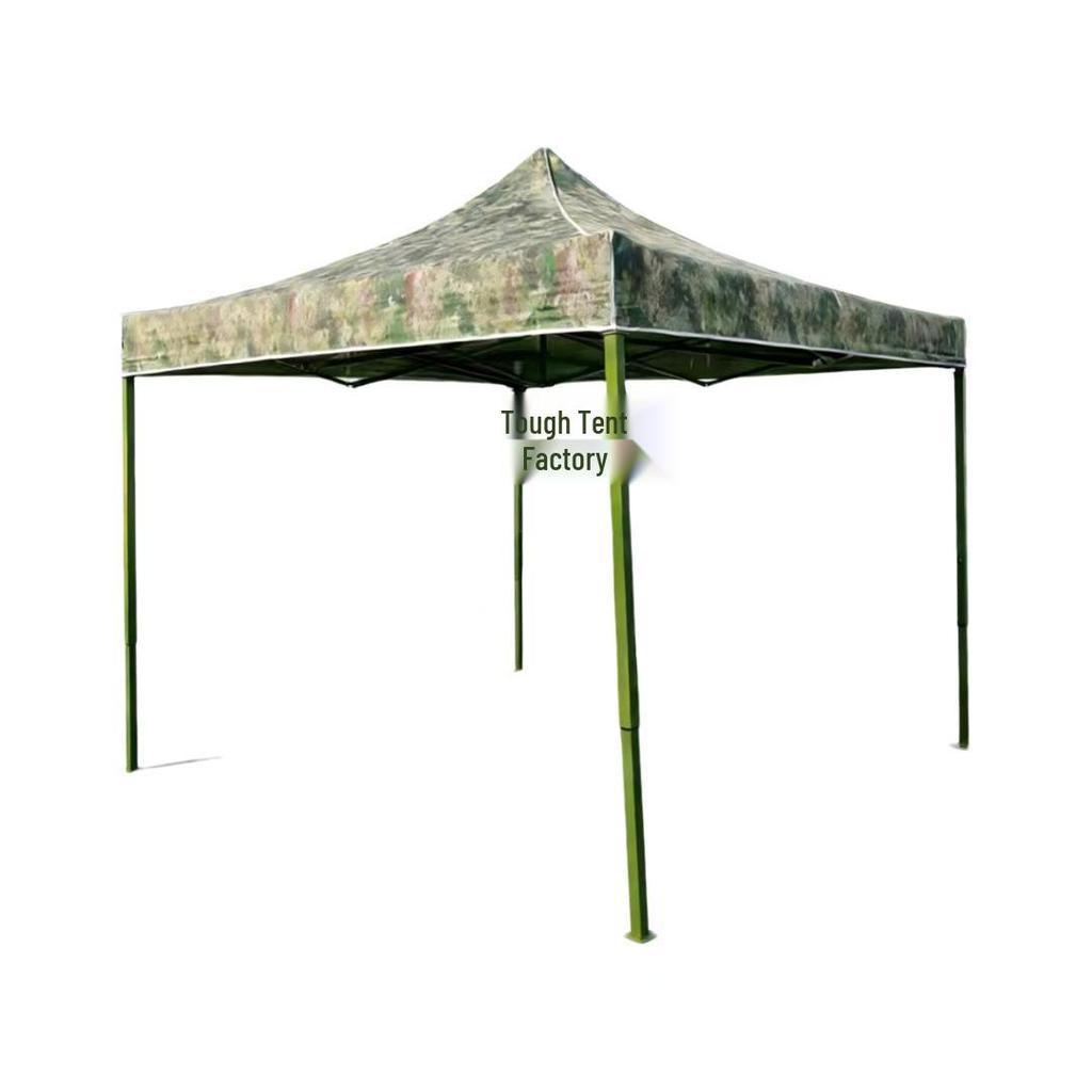 Camouflage Four-Corner Telescopic Tent with Side Walls – Cold Protection, Sun Shade, Waterproof Oxford Cloth