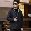 Spring and Autumn Hooded Mulberry Silk Jacket Men's Middle-aged Business Casual Thin Top Mid-Length Dad's Clothing Men's Jacket