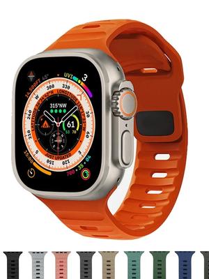 רצועת סיליקון רכה עבור רצועת Apple Watch Band Ultra 49 מ"מ 44 מ"מ 45 מ"מ 42 מ"מ 41 מ"מ 42 מ"מ 38 מ"מ רצועת שעון ספורט iwatch סדרה 8 7 6 5 צמיד
