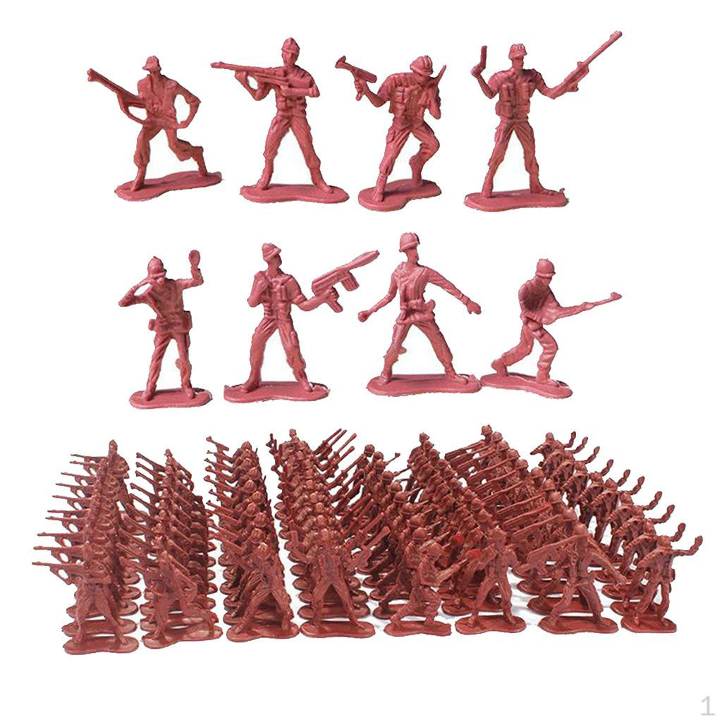 100 Stück Kunststoff 4,5 cm Soldaten Männer Actionfiguren Zubehör Modellspielzeug Kinder