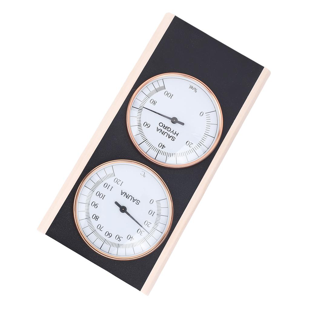Termometro e Igrometro per Sauna, 2 in 1 in Legno, Temperatura in Celsius, Umidità Interna, in Legno di Faggio, Accessori per Sauna per Spa Doccia Saun