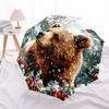 1 PC Automatic Folding Umbrella - Winter Bear Pattern, Portable & Foldable Design with 8 Ribs, Christmas Birthday Gifts