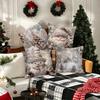 1pc Grey Christmas Cushion Cover Snowman Dwarf Pine Durable Cover 2025 New for Home Ornament Xmas New Year Christmas Decoration