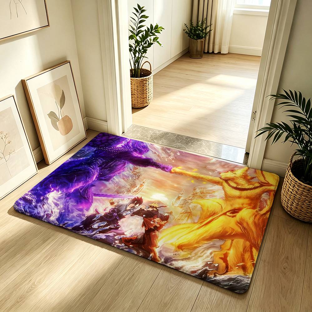Anime N-narutoS Classic Carpet Bathroom Anti-slip Mat Door Mat Home Decoration Mat Entrance Door Mat Scratch-resistant Door Mat