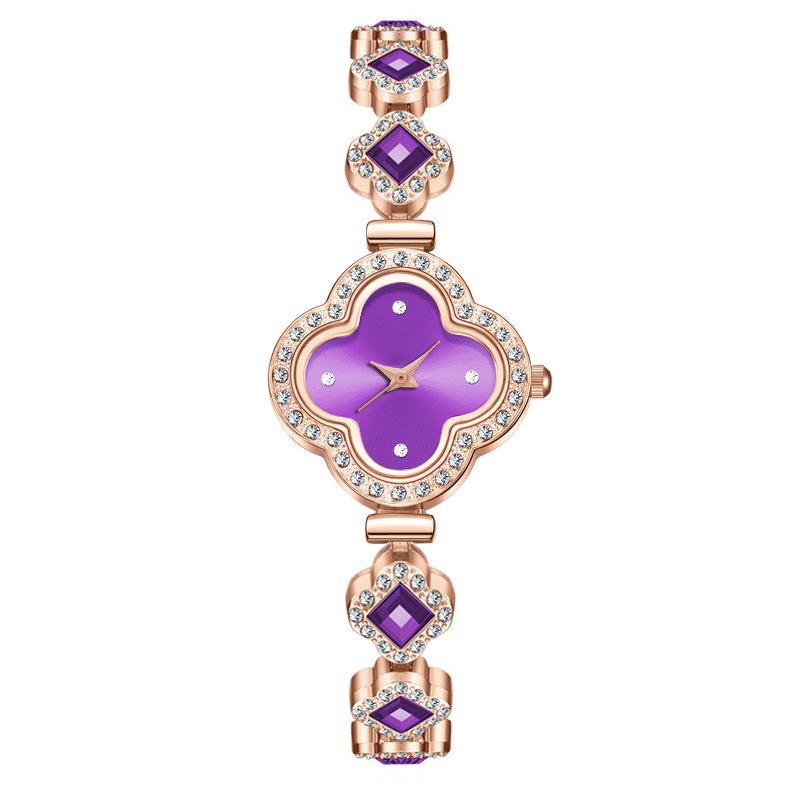 

Часы-браслет с четырьмя листами клевера, кварцевые часы с бриллиантами, модные зеленые часы, женские часы