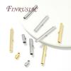 18K Gold Plated Crimp End Caps Slider Clasps Tube Slider End Caps Connectors For DIY Bracelets Accessories,Ball Chain Clasps