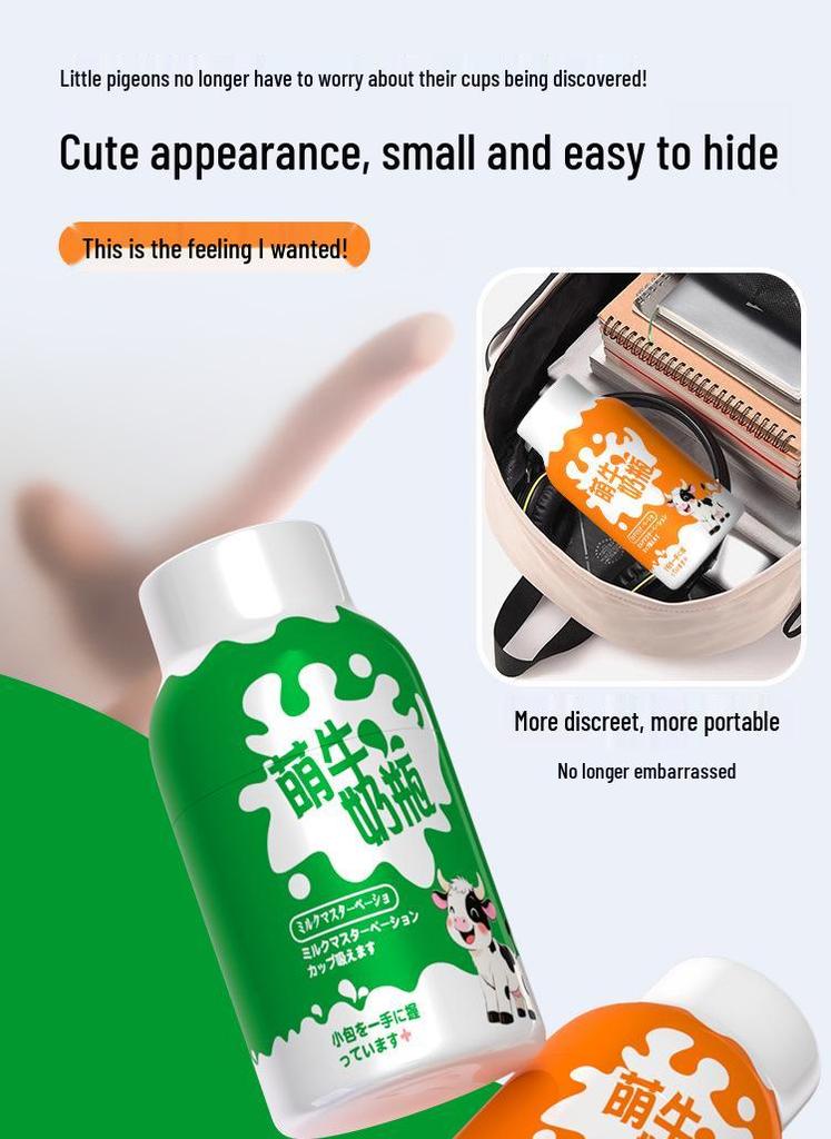 Anime-Inspired Male Masturbation Cup: Cute Milk Bottle Airplane Design