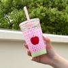 450ML Straw Cup Transparent Water Cup Cute Water Bottle  Home Office