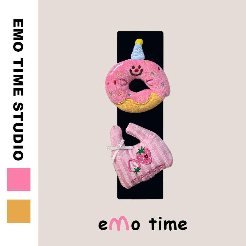 Emo Original Strawberry Donut Car Seat Belt Shoulder Cover Cute Car Accessories Shoulder Pad Anti-Wear Universal Single - Strawberry Donut - Black Shoulder Pad