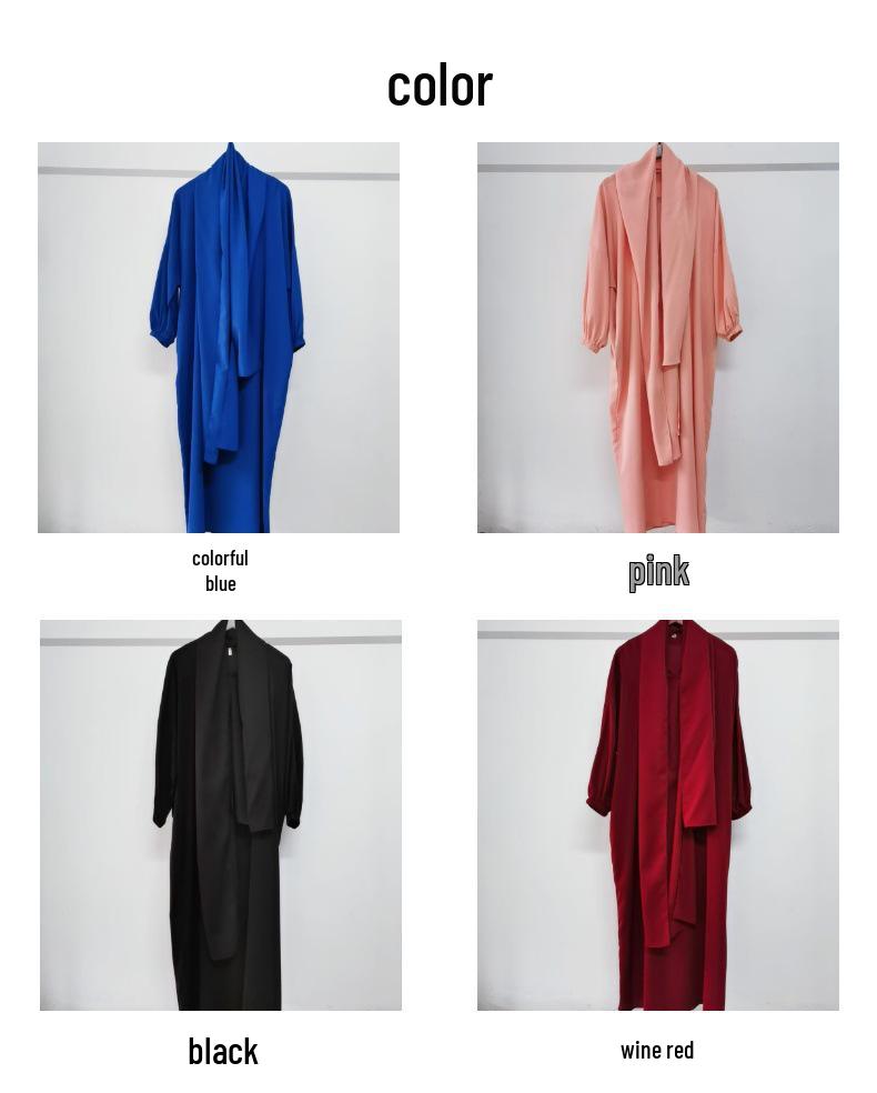Yiduo Duo New Middle East Hijab Long Robe - Solid Color Simple Dress 21499