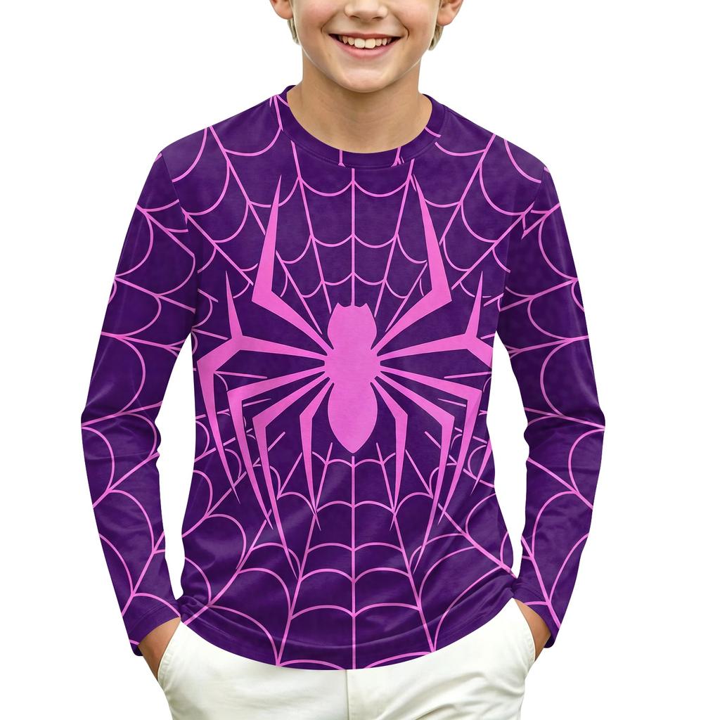 Kids Long Sleeve Neck T-Shirt Graphic Print Casual Everyday Top