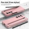 VIETAO Pink Leather Mobile Phone Cases For Samsung Galaxy Z Fold 7 Case With Pen, Full Protection Z Fold 6 Cover With Glass Film